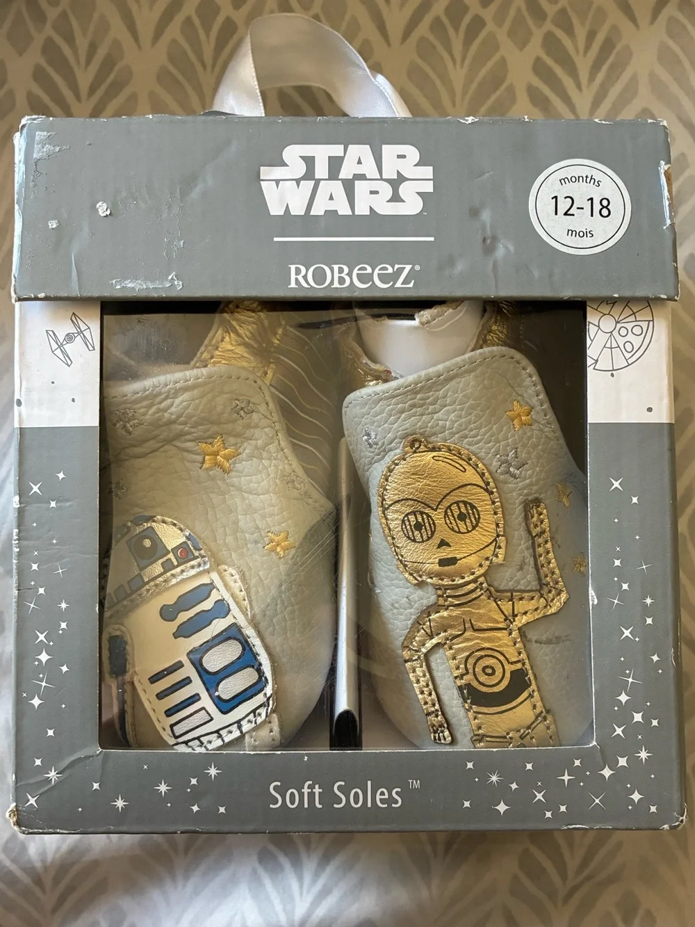 Robeez Star Wars Grey and Gold R2-D2 & C-3PO Baby Shoes